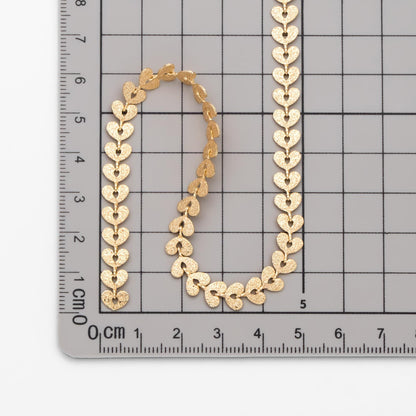 Gold plated Brass Stardust Heart Chain 7mm, Decorative Chain, Designer Chain (#LK-422)/ 1 Meter=3.3ft