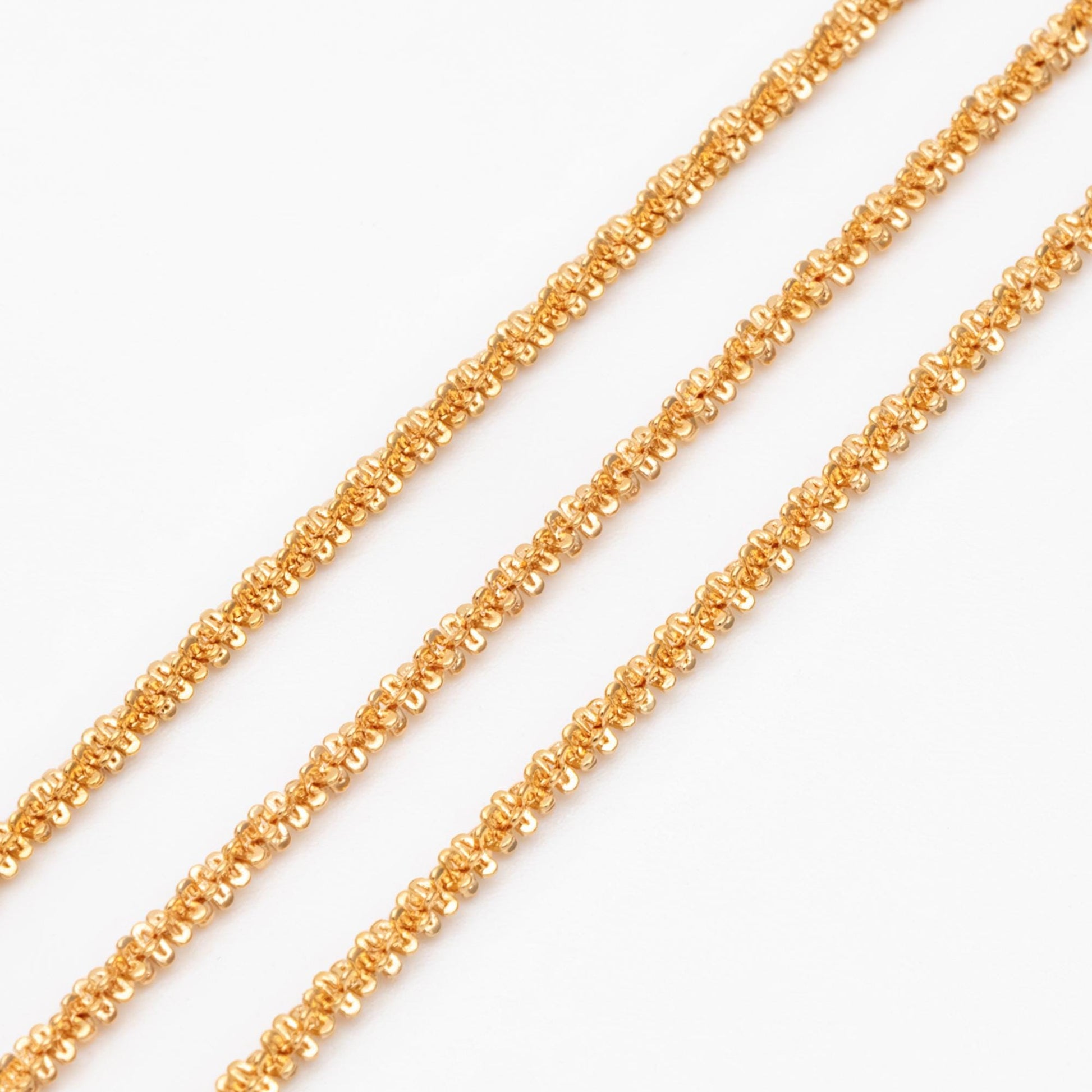 Gold/ Silver tone Specialty Chains 2.2mm, Gold/ Rhodium plated Brass, DIY Necklace Chain Wholesale (#LK-228)/ 1 Meter=3.3 ft