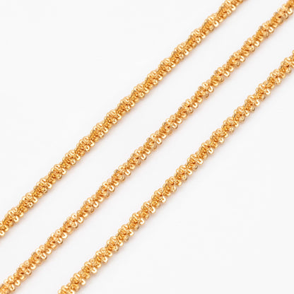 Gold/ Silver tone Specialty Chains 2.2mm, Gold/ Rhodium plated Brass, DIY Necklace Chain Wholesale (#LK-228)/ 1 Meter=3.3 ft