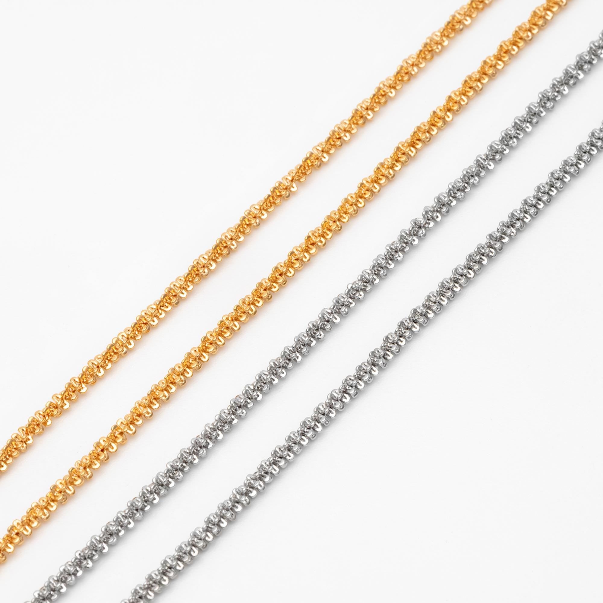 Gold/ Silver tone Specialty Chains 2.2mm, Gold/ Rhodium plated Brass, DIY Necklace Chain Wholesale (#LK-228)/ 1 Meter=3.3 ft