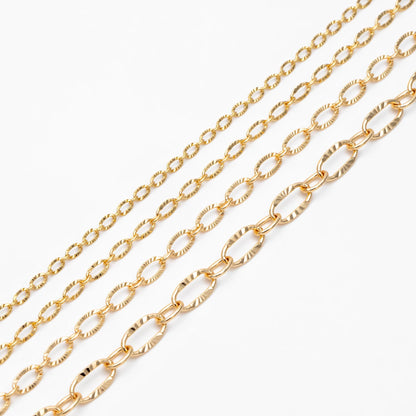 Gold plated Brass Cable Chains, 2/ 2.5 / 3.4 /4.8mm, DIY Necklace Components Wholesale, (#LK-289)/ 1 Meter=3.3 ft