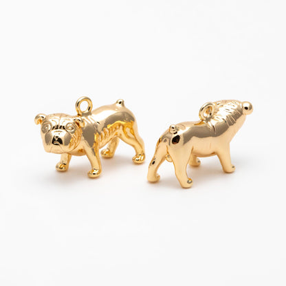 4pcs Gold/ Silver Tone 3D Dog Charm, Jewelry Making, Diy Material, Jewelry Supplies (GB-4663)