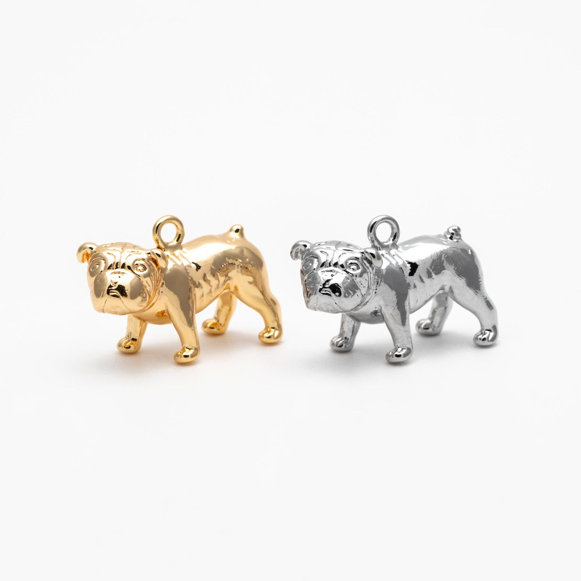 4pcs Gold/ Silver Tone 3D Dog Charm, Jewelry Making, Diy Material, Jewelry Supplies (GB-4663)