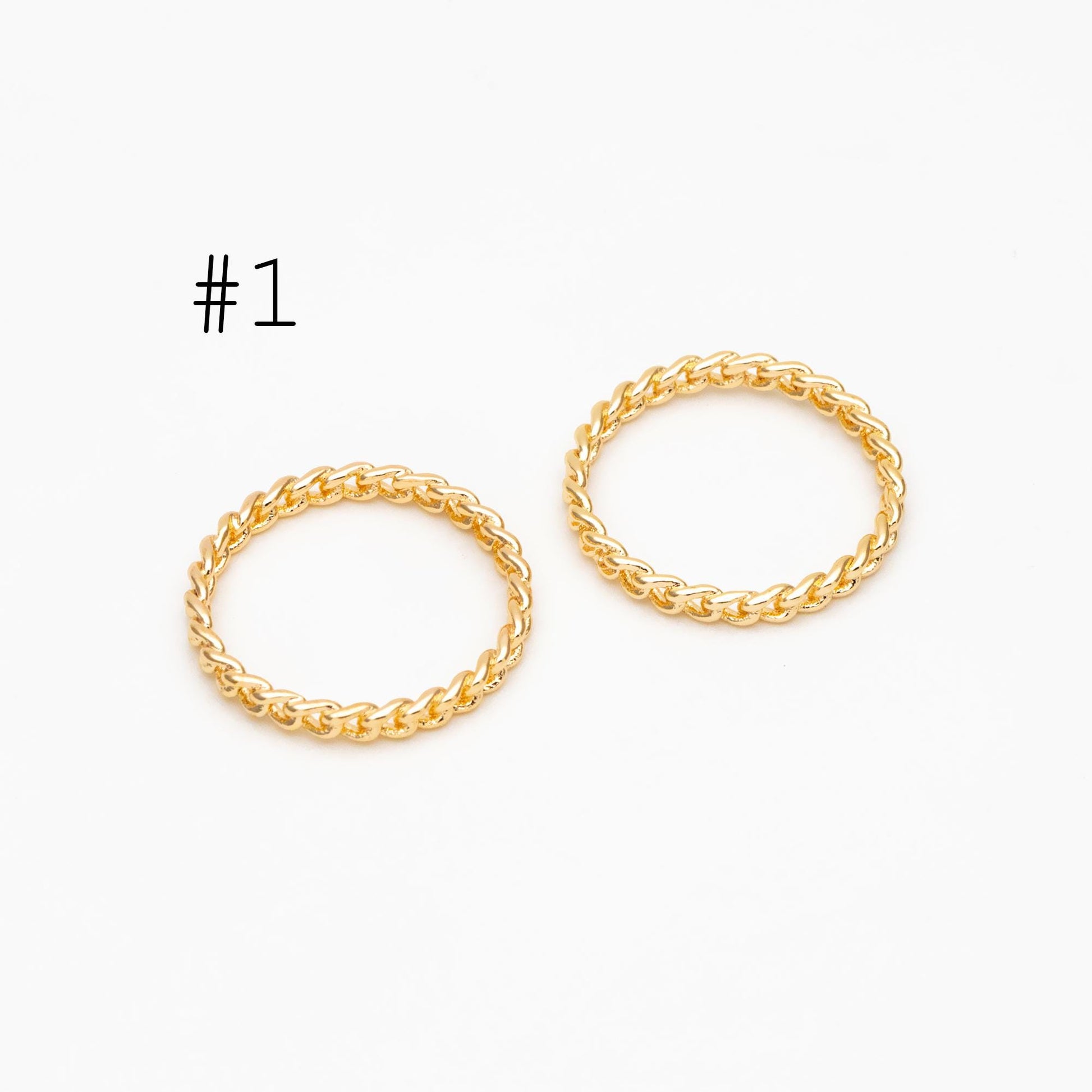 4pcs Gold/ Silver tone Ring 20mm Round, Gold/ Rhodium plated Brass, Closed Dangle Circle Charm Connectors (#JZ-036)