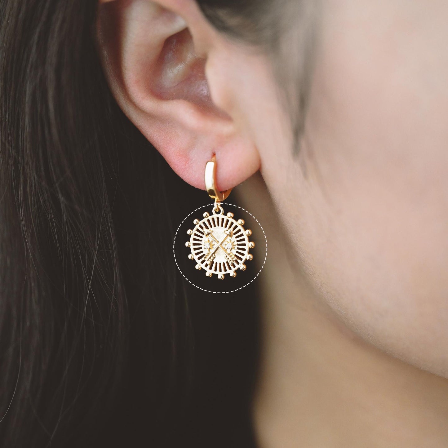 4pcs CZ pave Gold Arrow Charms, 18K Gold plated Brass, Dainty Arrow Pendant (GB-2466)