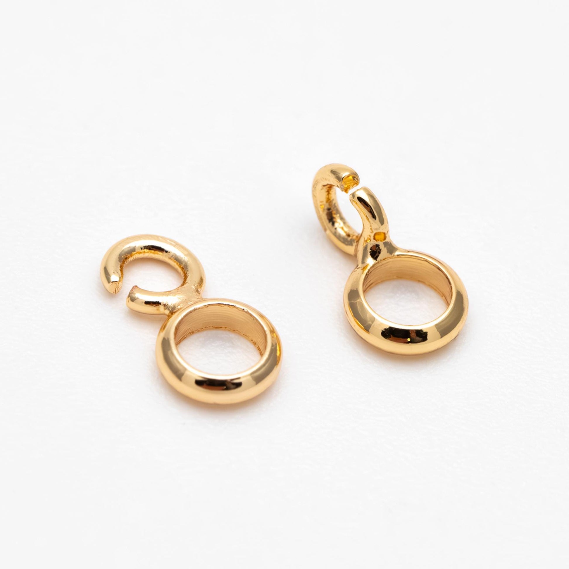 10pcs Gold plated Brass Circle Connectors 7x4mm, Can Add Charms to Huggie Earrings (GB-4654)