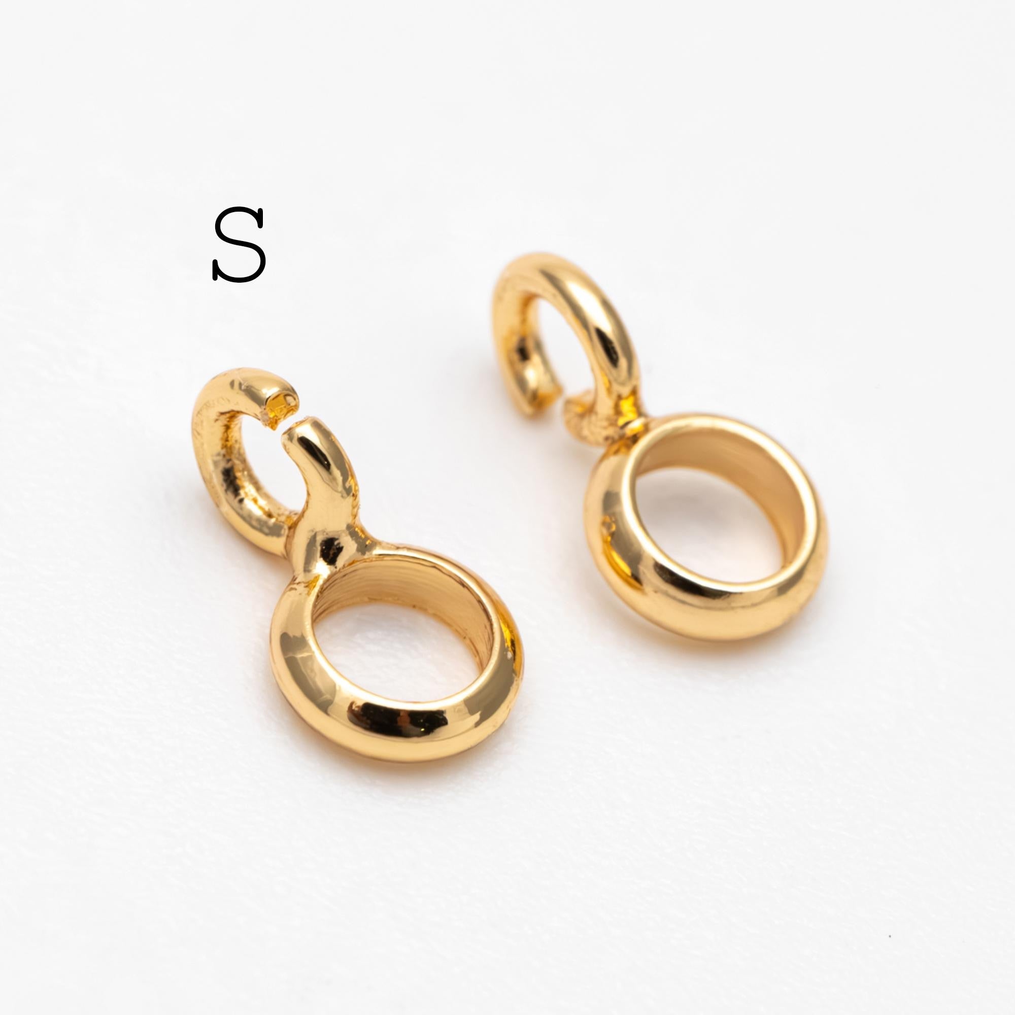 10pcs Gold plated Brass Circle Connectors 7x4mm, Can Add Charms to Huggie Earrings (GB-4654)