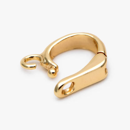 10pcs Gold/ Silver Open Loop Bail, Gold/ Rhodium Plated Bails, Small Bail, Jewelry Bail, Pendant Bails,Necklace Pendant Connector(GB-1468-E)