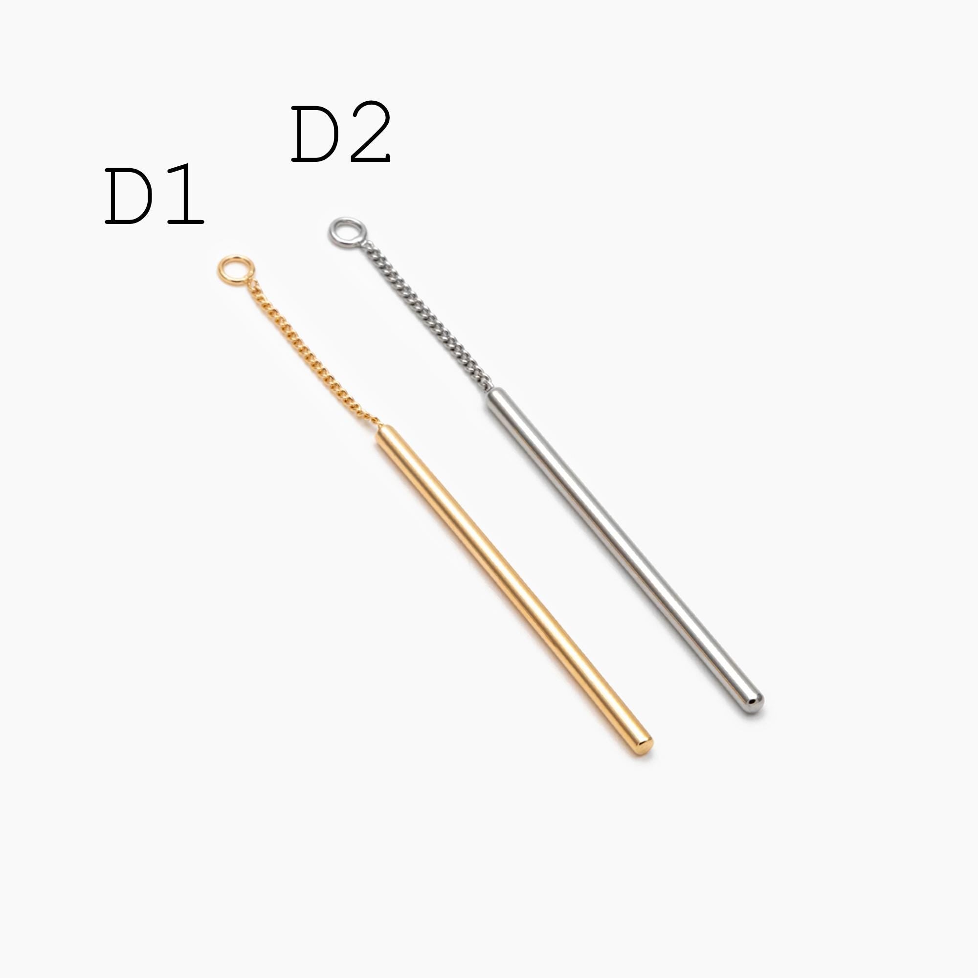 10pcs Gold/ Silver Tone Long Bar Charms , Gold/ Rhodium plated Brass Stick Pendants (GB-1279)