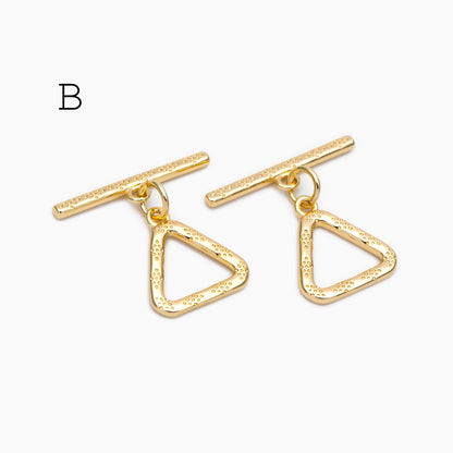 10pcs Gold Toggle Clasp, Jewelry Clasp, 18K Gold Plated Brass, Close Clasp (GB-1285)