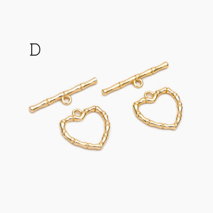 10pcs Gold Toggle Clasp, Jewelry Clasp, 18K Gold Plated Brass, Close Clasp (GB-1285)