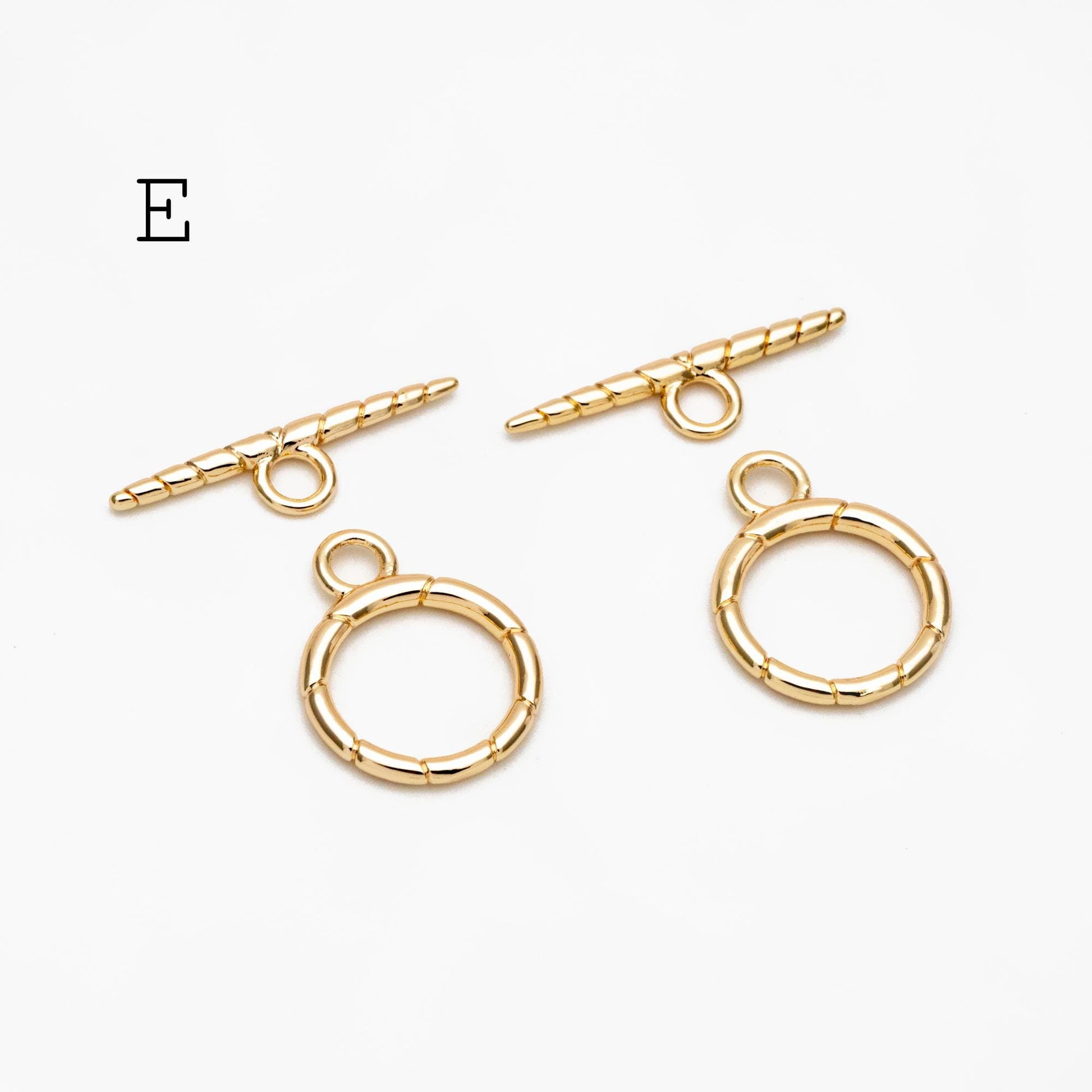 10pcs Gold Toggle Clasp, Jewelry Clasp, 18K Gold Plated Brass, Close Clasp (GB-1285)