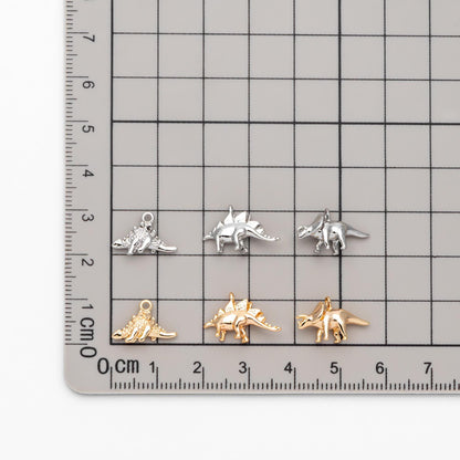 10pcs Gold/ Silver Tone Dinosaur Charm, Jewelry Making, Diy Material, Jewelry Supplies (GB-2650)