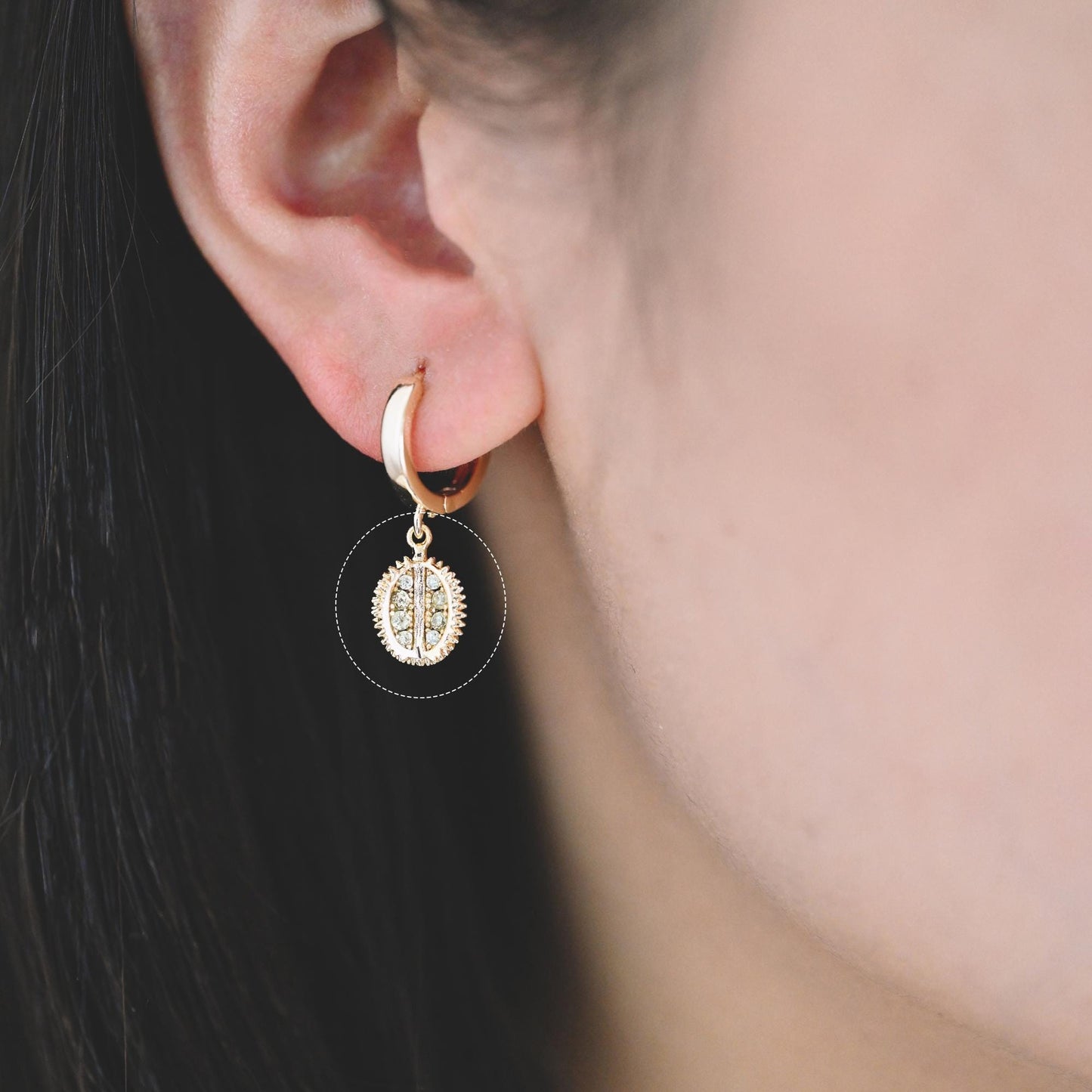 4pcs CZ pave Gold Durian/ Dragon Fruit/ Pomegranate Charms, Gold plated Brass, Dainty Fruit Charms (GB-4355)