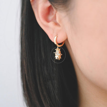 4pcs CZ pave Gold Durian/ Dragon Fruit/ Pomegranate Charms, Gold plated Brass, Dainty Fruit Charms (GB-4355)