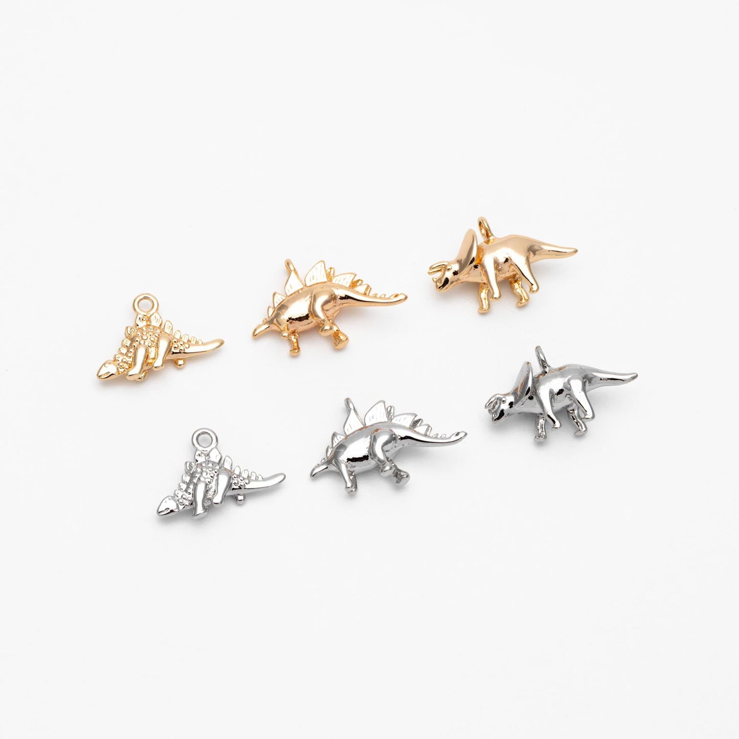 10pcs Gold/ Silver Tone Dinosaur Charm, Jewelry Making, Diy Material, Jewelry Supplies (GB-2650)