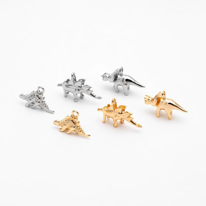 10pcs Gold/ Silver Tone Dinosaur Charm, Jewelry Making, Diy Material, Jewelry Supplies (GB-2650)
