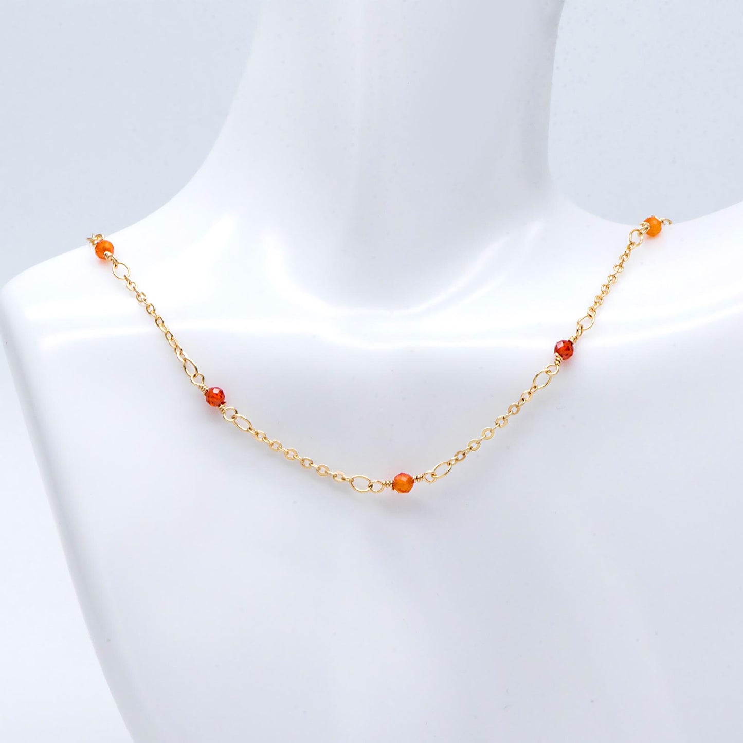 Gemstone Beaded Chain, 18K Gold plated Brass, 1.7mm Cable Chain with 3mm Quartz Beads (#LK-379)/ 1 Meter=3.3ft