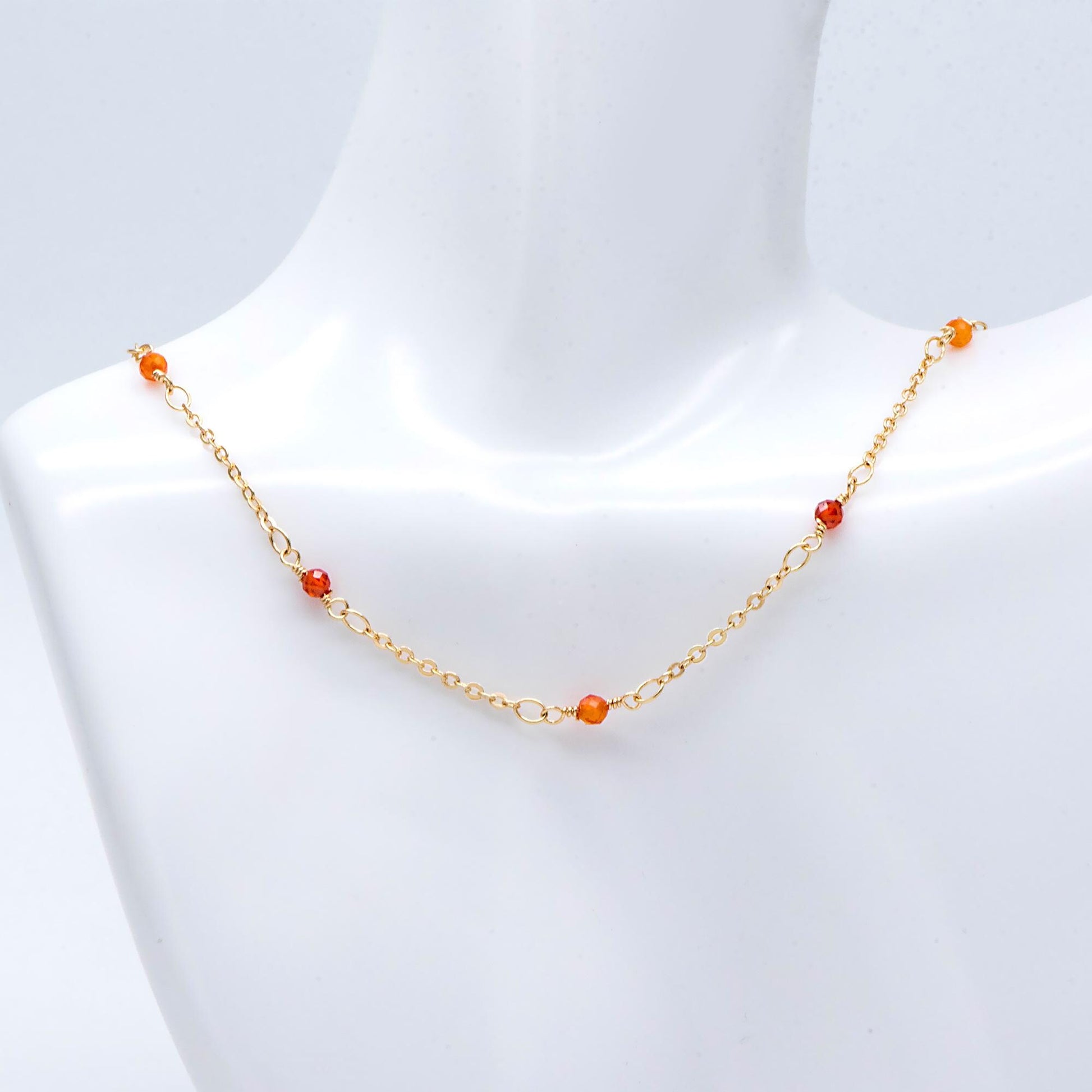 Gemstone Beaded Chain, 18K Gold plated Brass, 1.7mm Cable Chain with 3mm Quartz Beads (#LK-379)/ 1 Meter=3.3ft