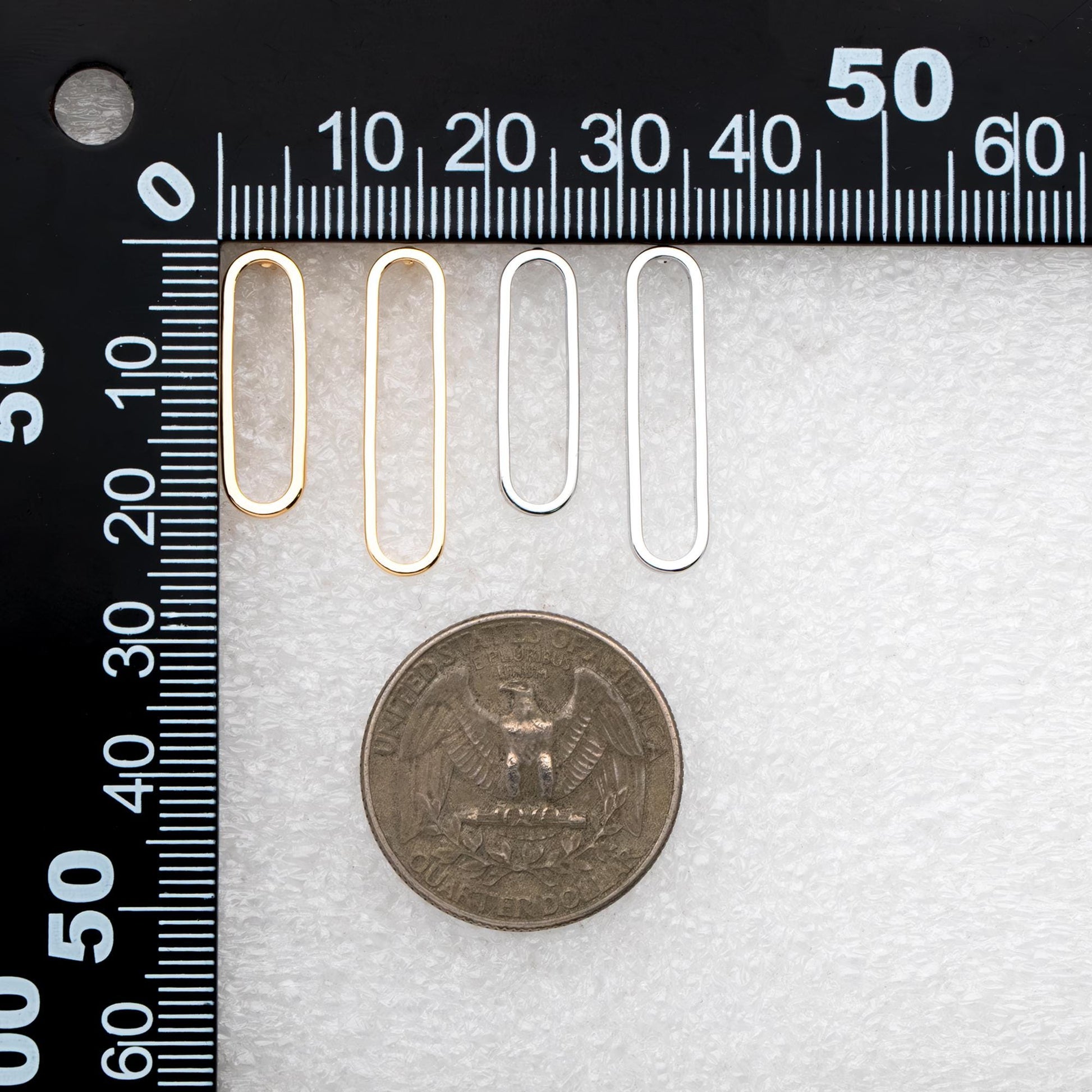 10pcs Long Oval Hoop Ear Posts, 18K Gold/ Rhodium plated Brass, Geometric Stud Earring, 20mm / 25mm, DIY Ear Wire Findings (GB-711)