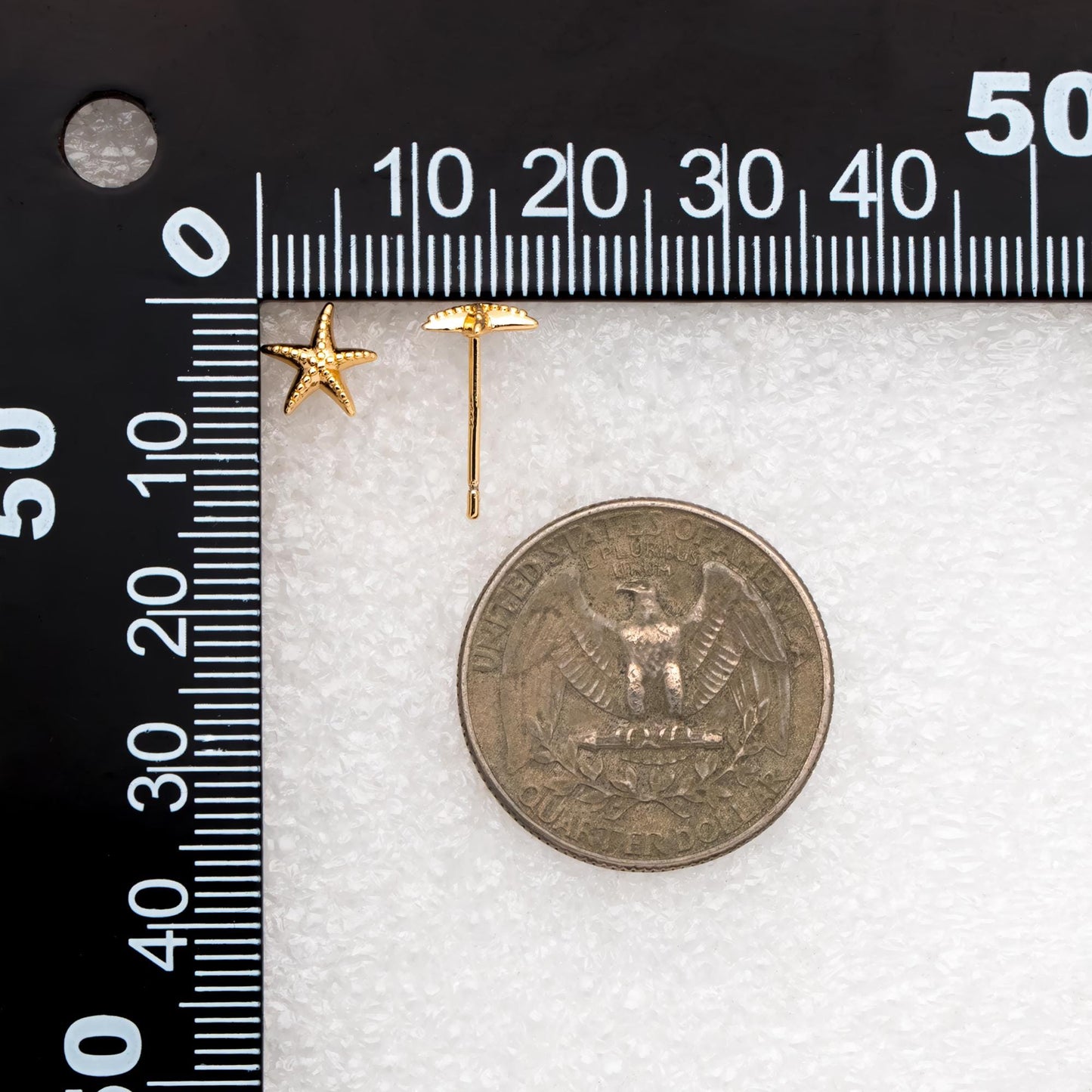10pcs Gold/ Silver Starfish Ear Post, Real Gold/ Rhodium Plated Brass Star Stud Earrings (#GB-4662)
