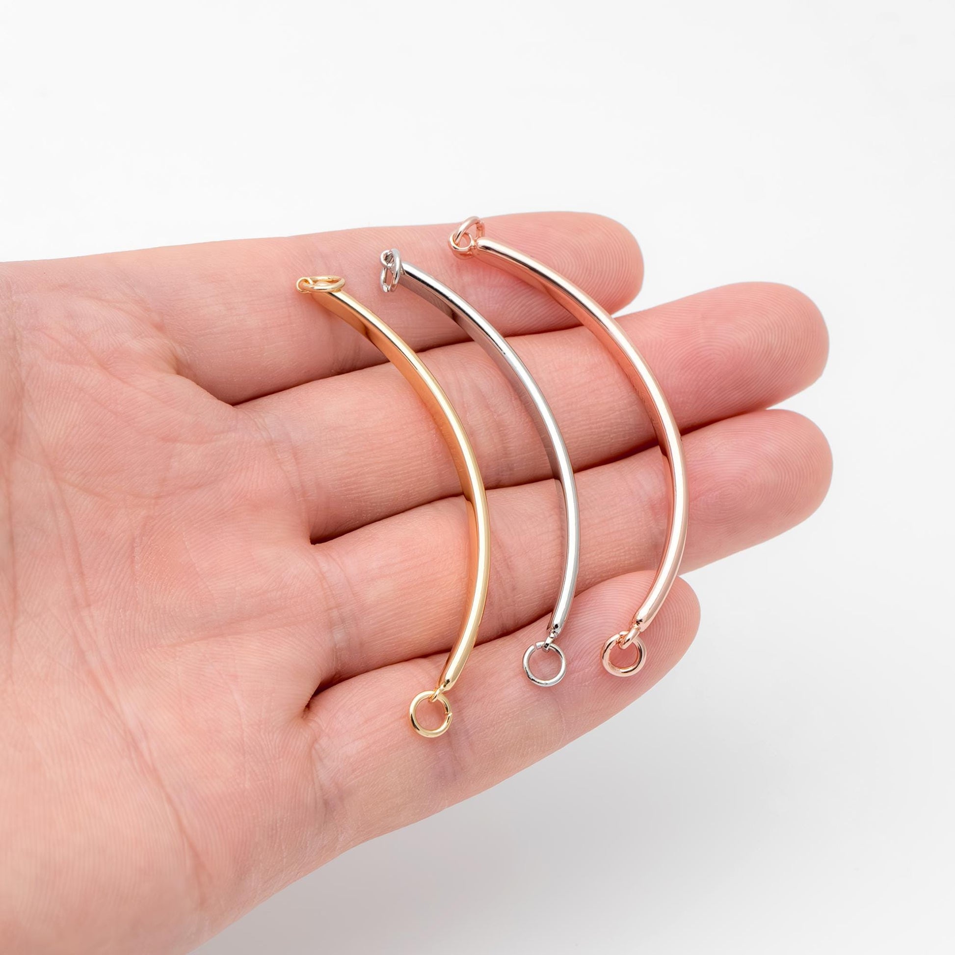 10pcs Gold/ Silver/ Rose Gold Bangles for Bracelets, Bracelet Finding Components (#GB-632)