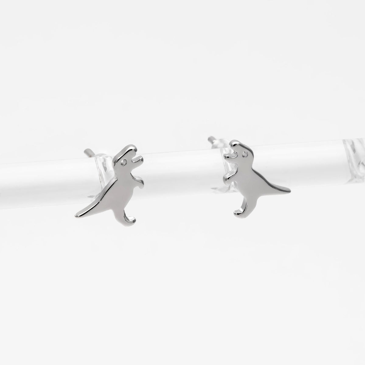 10pcs Gold/ Silver Brushed Dinosaur Earrings 8x9mm, Tiny Stud Earrings (GB-4082)