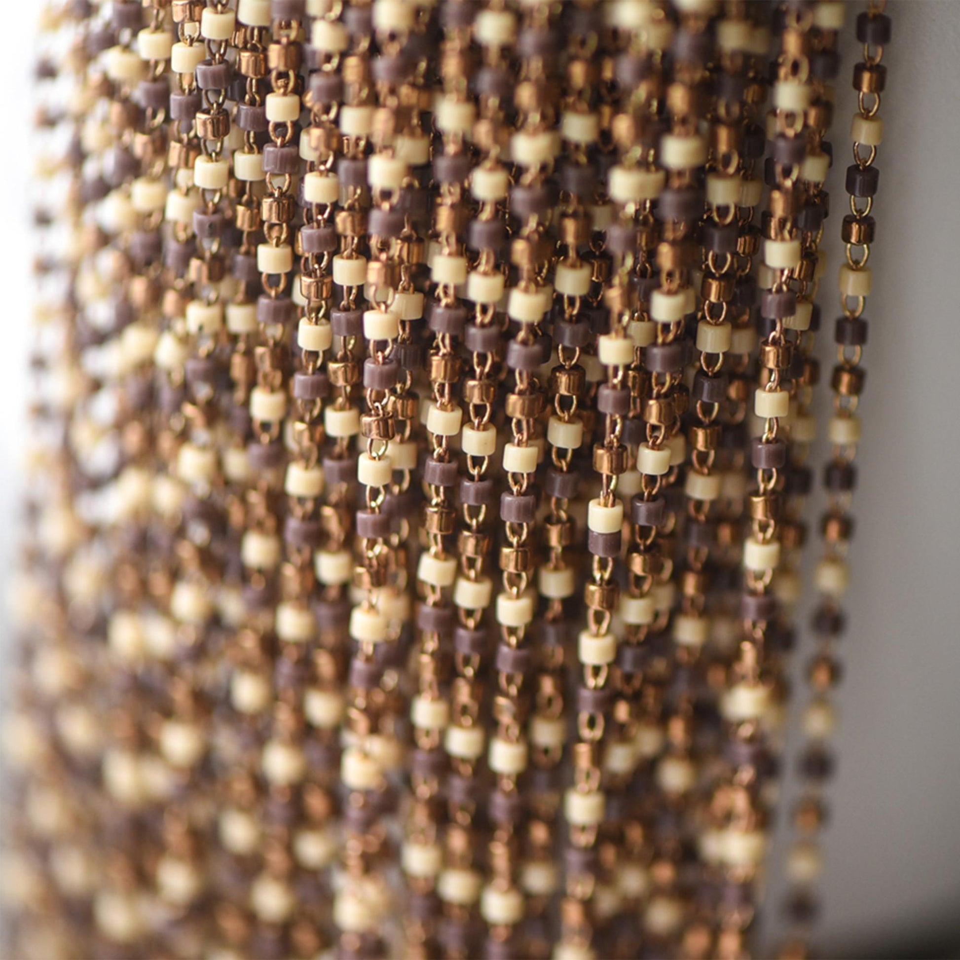 Dainty Miyuki Seed Glass Bead Chain 1.8mm, Unplated Brass Beaded Tiny Chain, Multi Colors Mix (#LK-052)/ 1 Meter=3.3ft