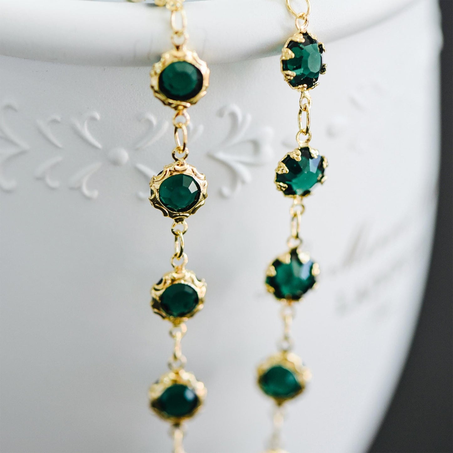 Gold plated Brass Crystal Beaded Chains, Link Chains with 7mm Flat Coin Beads, Color Not Easily Tarnish (#LK-183)/ 1 Meter=3.3 ft