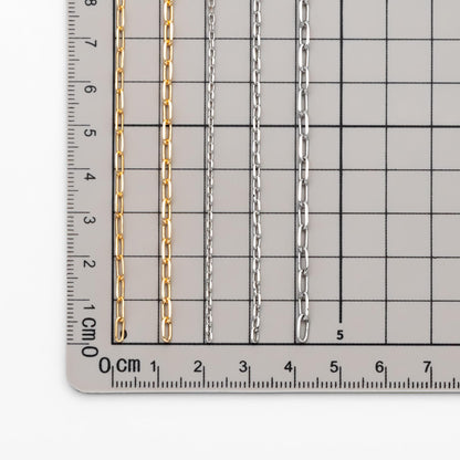 Gold/ Silver Oval Link Chains 1.6/ 2/ 2.4/ 2.8mm, 18K Gold/ Rhodium plated Brass, Craft Supplies, Jewelry Supplies(#LK-346)/ 1 Meter=3.3 ft