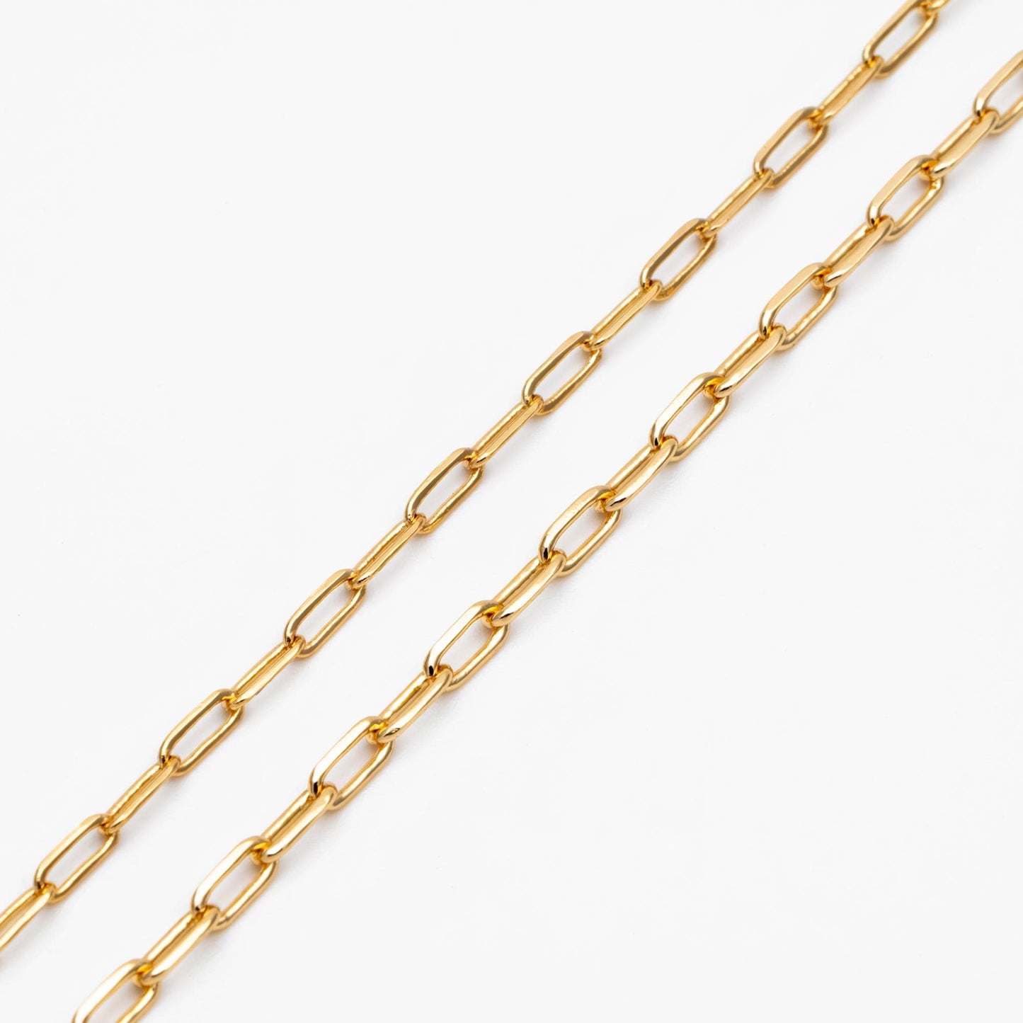 Gold/ Silver Oval Link Chains 1.6/ 2/ 2.4/ 2.8mm, 18K Gold/ Rhodium plated Brass, Craft Supplies, Jewelry Supplies(#LK-346)/ 1 Meter=3.3 ft