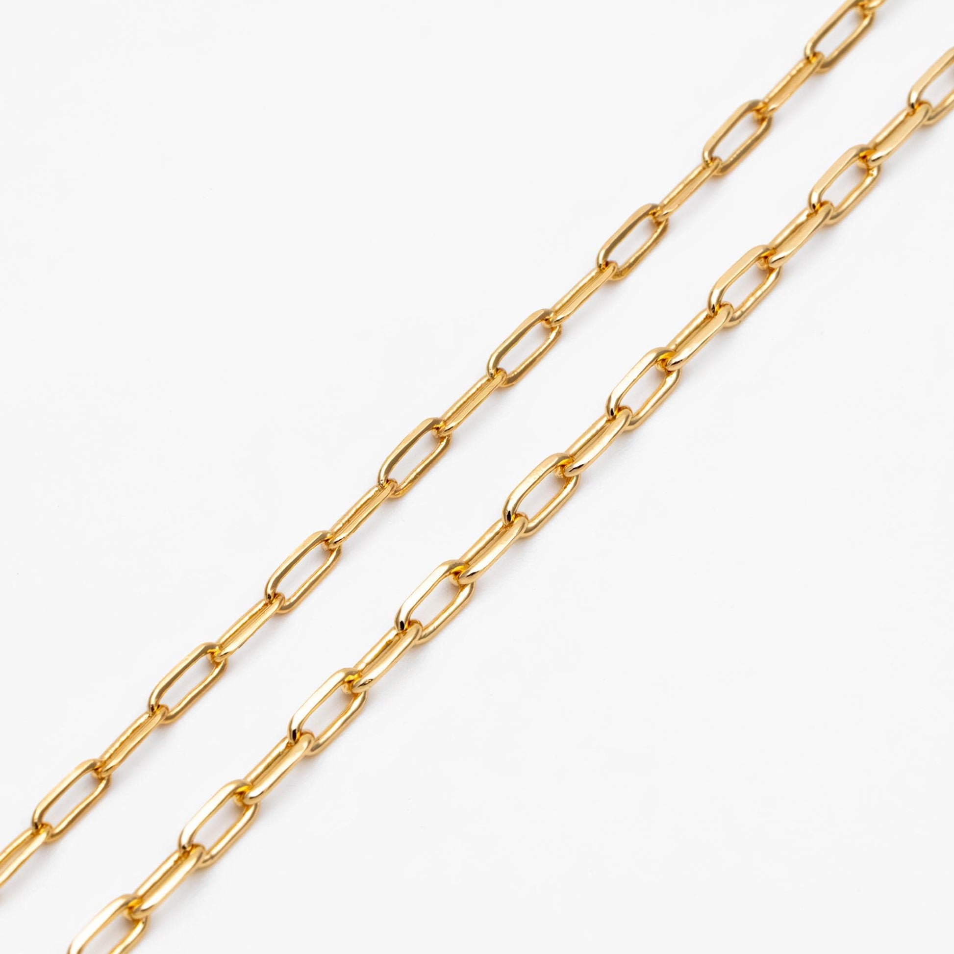 Gold/ Silver Oval Link Chains 1.6/ 2/ 2.4/ 2.8mm, 18K Gold/ Rhodium plated Brass, Craft Supplies, Jewelry Supplies(#LK-346)/ 1 Meter=3.3 ft