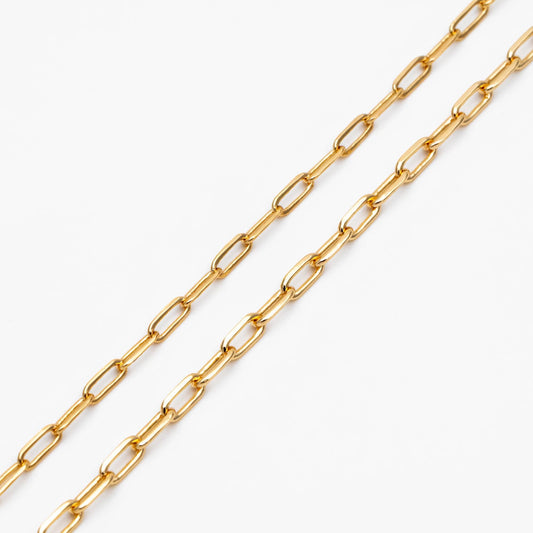 Gold/ Silver Oval Link Chains 1.6/ 2/ 2.4/ 2.8mm, 18K Gold/ Rhodium plated Brass, Craft Supplies, Jewelry Supplies(#LK-346)/ 1 Meter=3.3 ft