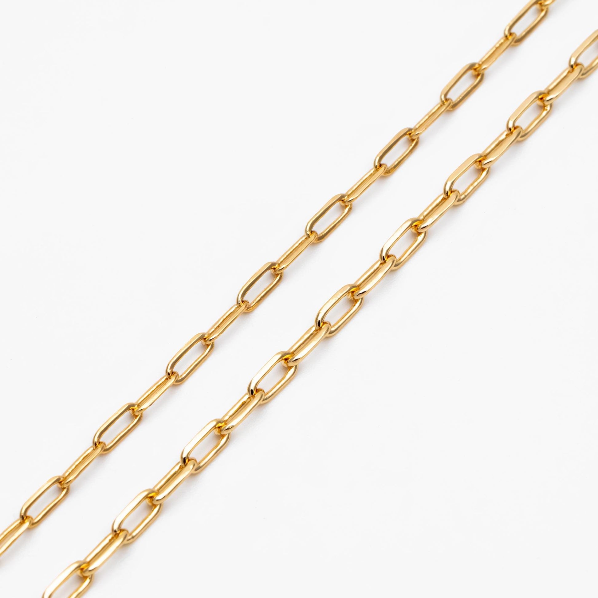 Gold/ Silver Oval Link Chains 1.6/ 2/ 2.4/ 2.8mm, 18K Gold/ Rhodium plated Brass, Craft Supplies, Jewelry Supplies(#LK-346)/ 1 Meter=3.3 ft