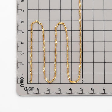 Gold/ Silver/ Rose Gold Twisted Chains 1.8mm, Flat Curb Chain Findings (#LK-427)/ 1 Meter=3.3 ft