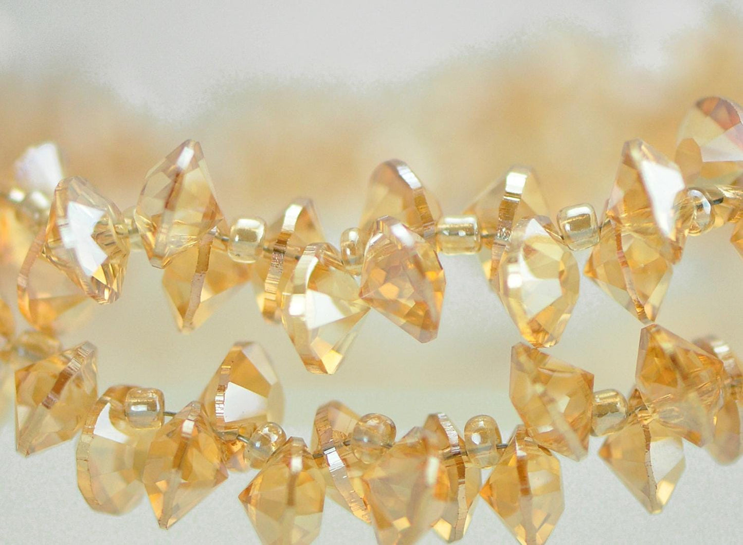 30pcs Unique Chandelier Crystal Glass Faceted Coin Cone Beads 8x6mm (TS-76)