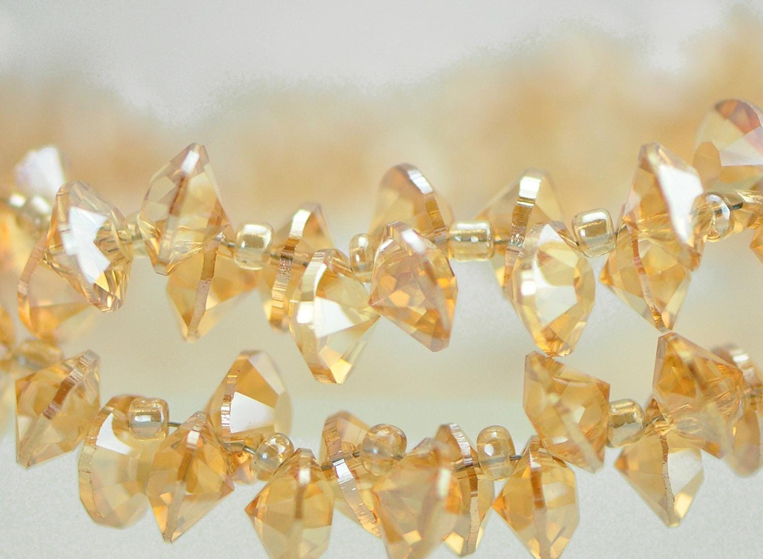 30pcs Unique Chandelier Crystal Glass Faceted Coin Cone Beads 8x6mm (TS-76)