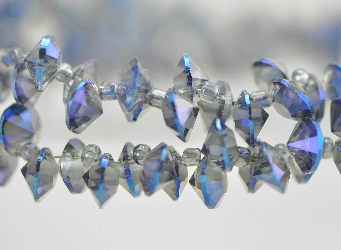 30pcs Unique Chandelier Crystal Glass Faceted Coin Cone Beads 8x6mm (TS-76)