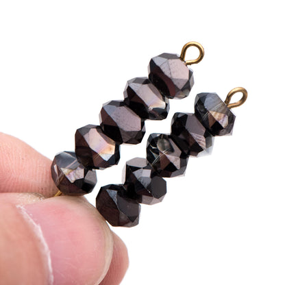 Crystal Triangle Spacer Beads 7.5mm, Faceted Glass Triangle Beads, (TS-95)/ 95 beads