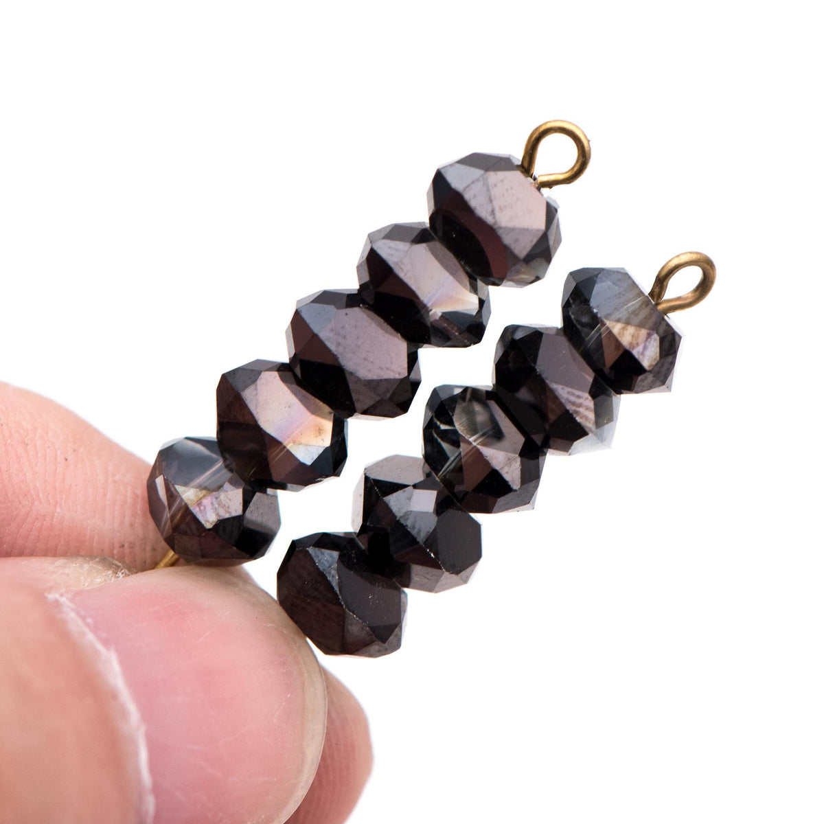 Crystal Triangle Spacer Beads 7.5mm, Faceted Glass Triangle Beads, (TS-95)/ 95 beads