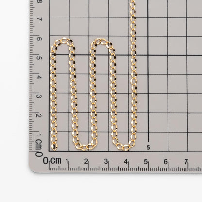 Gold plated Brass Curb Chains 3mm, DIY Necklace Findings Wholesale (#LK-277)/ 1 Meter=3.3 ft