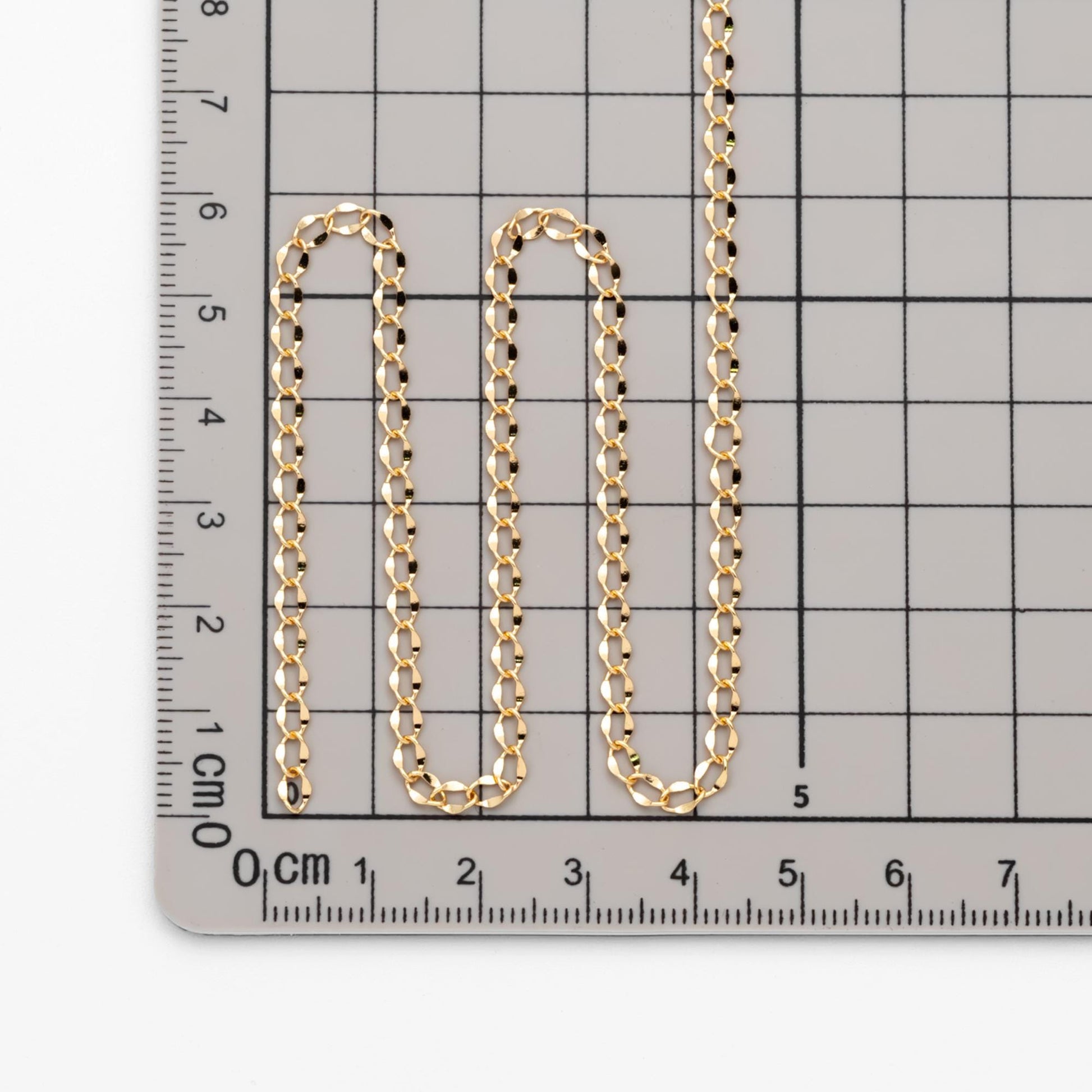 Gold plated Brass Curb Chains 3mm, DIY Necklace Findings Wholesale (#LK-277)/ 1 Meter=3.3 ft