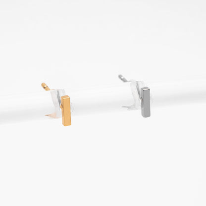 10pcs Gold/ Silver Bar Ear Posts, Gold/ Rhodium plated Brass Earring Findings, Stud Earring Components (GB-3033)