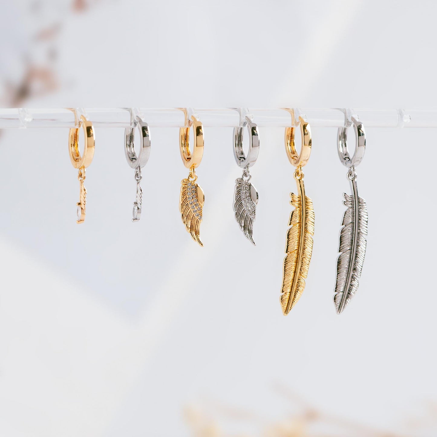 4pcs Gold/ Silver Tone Wing Charms , Real 18K Gold/ Rhodium plated Brass Wing Pendants , Color Not Easily Tarnish (GB-383)
