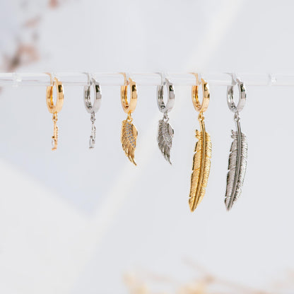 4pcs Gold/ Silver Tone Wing Charms , Real 18K Gold/ Rhodium plated Brass Wing Pendants , Color Not Easily Tarnish (GB-383)