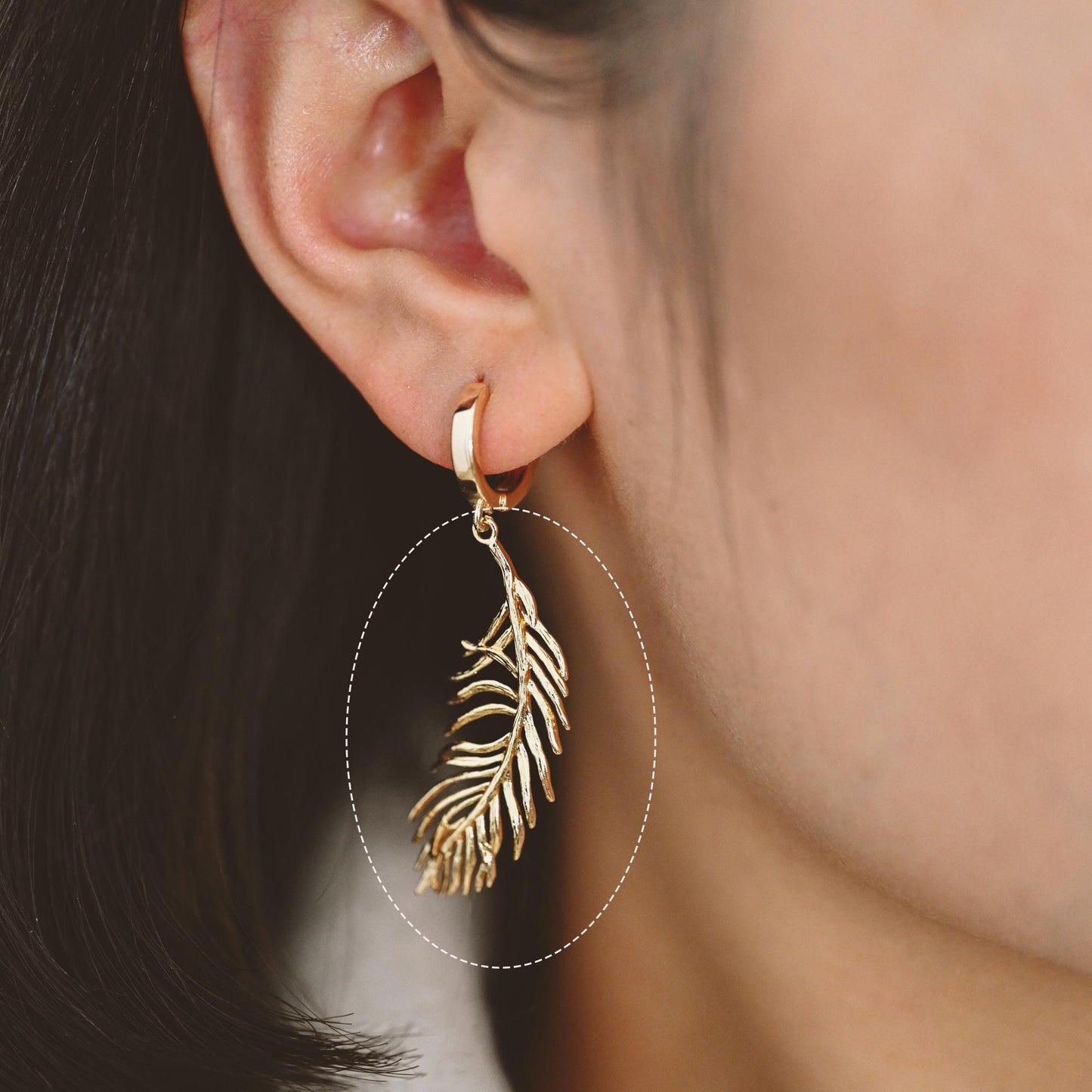 4pcs Gold Feather Charms, 18K Gold plated Brass Feather Pendants, Lead Nickel Free (GB-858)