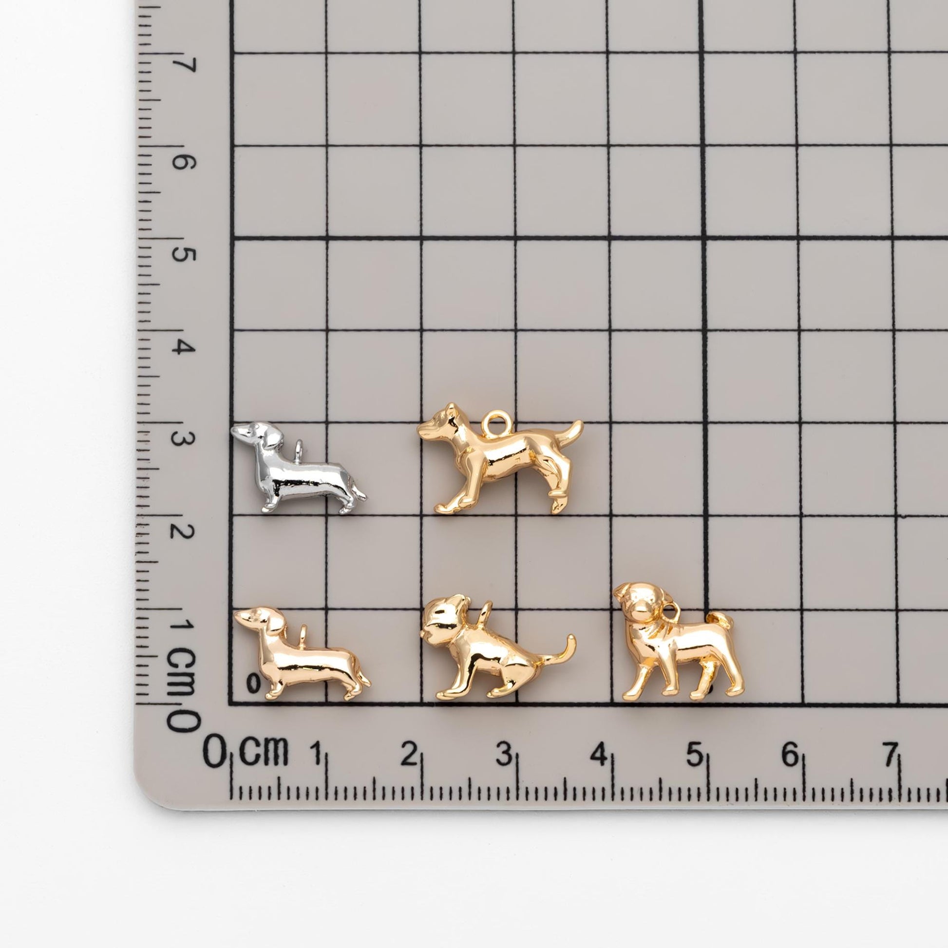 10pcs Gold/ Silver 3D Dog Charm, Gold/ Rhodium plated Brass, Jewelry Making, Diy Material, Jewelry Supplies (GB-2668)