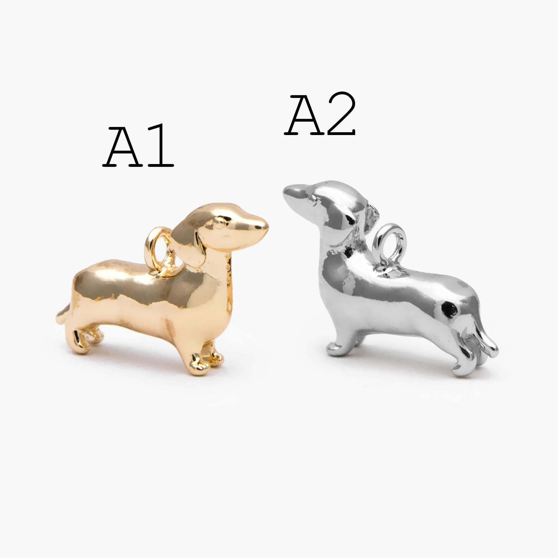 10pcs Gold/ Silver 3D Dog Charm, Gold/ Rhodium plated Brass, Jewelry Making, Diy Material, Jewelry Supplies (GB-2668)