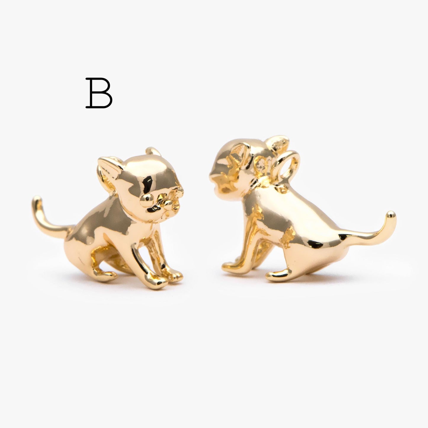 10pcs Gold/ Silver 3D Dog Charm, Gold/ Rhodium plated Brass, Jewelry Making, Diy Material, Jewelry Supplies (GB-2668)