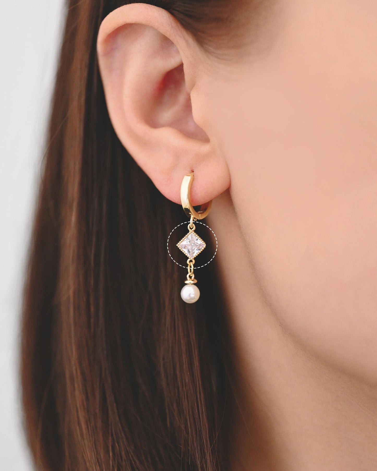 10pcs CZ pave Gold Round/ Rhombus Charms, 18K Gold plated Brass, Geometric Connectors (GB-2850)